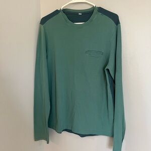 Lululemon Men's Teal Half Pique Long Sleeve Shirt